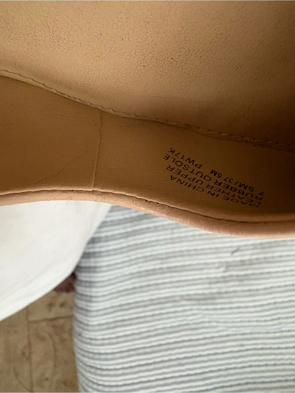 Michael Kors Beige Pointed-Toe Leather Flats